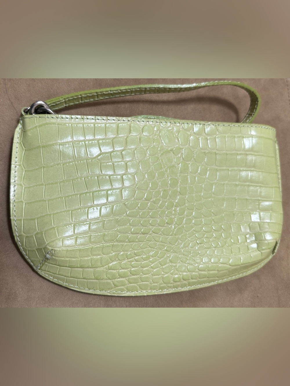 Green Croc-Embossed Shoulder Bag - Stylish Women’s Handbag